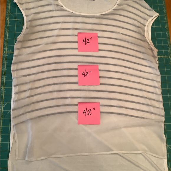 Sheer Over Black and White Striped Blouse - Picture 3 of 6